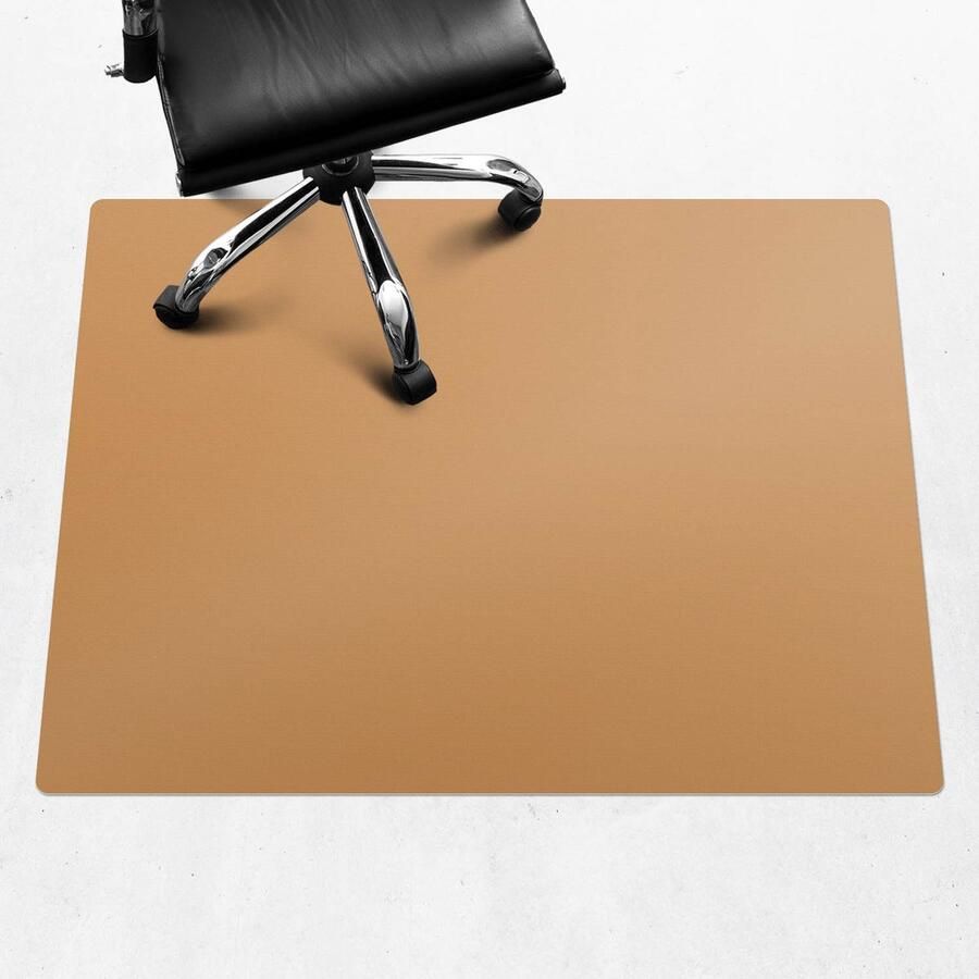 WALLFLUENT Vloerbeschermer Honingklei 120x90 cm Oranje Bureaustoel Vloerbeschermer Rechthoekig PVC Vloerbeschermer-Computer Stoel Mat-Werkplekdecoraties Pastel- en aardse kleuren