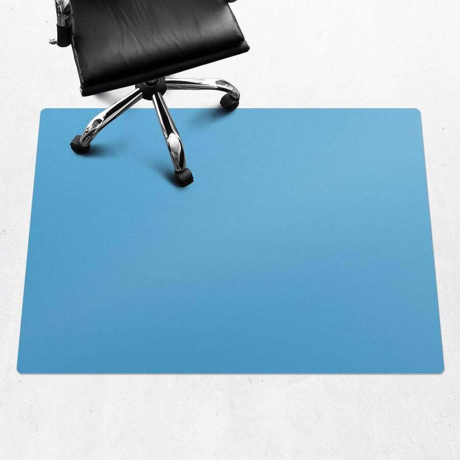 WALLFLUENT Vloerbeschermer Koelblauw 140x100 cm Blauw Vloerbeschermer Bureaustoel Rechthoekig Vloerbeschermer Tapijt-Stoel Mat-Kantoordecoraties Koele en donkere kleuren