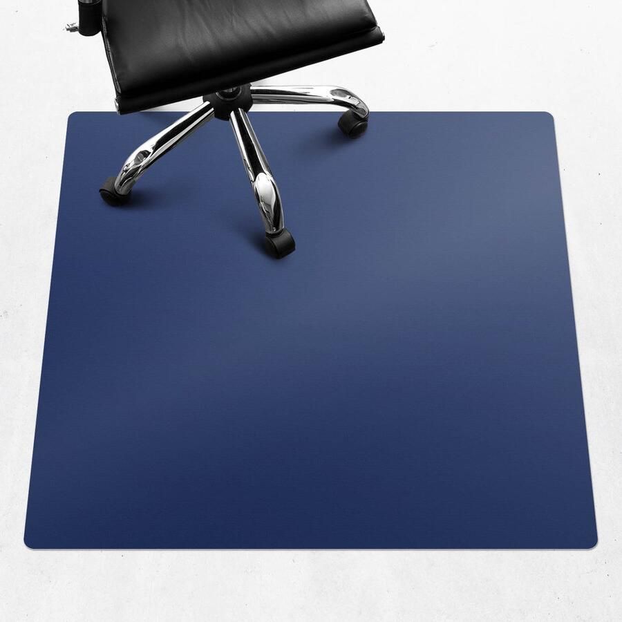 WALLFLUENT Vloerbeschermer Kolengranaat 100x100 cm Marine Bureaustoelmat Vierkant PVC Vloerbeschermer-Stoel Mat-Werkplekdecoraties Koele en donkere kleuren