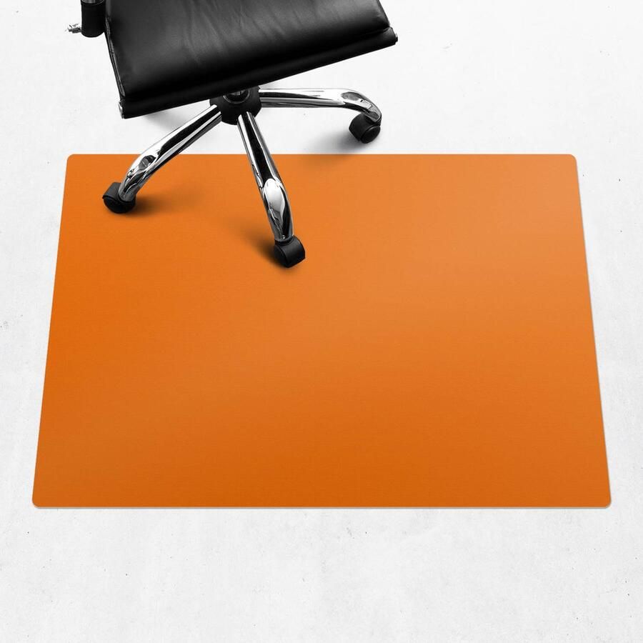 WALLFLUENT Vloerbeschermer Koraalrood 100x70 cm Oranje Bureaustoelmat Rechthoekig Vloerbeschermer Groot-Computer Stoel Mat-Kantoordecoraties Levendige en warme kleuren