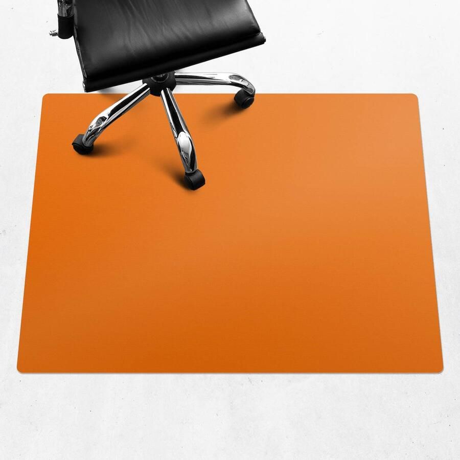 WALLFLUENT Vloerbeschermer Koraalrood 120x90 cm Oranje Vloerbeschermer Bureaustoelmat Rechthoekig Vloerbeschermer Vinyl-Computer Stoel Mat-Kantoordecoraties Levendige en warme kleuren