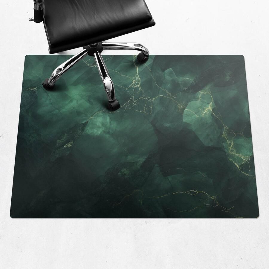 WALLFLUENT Vloerbeschermer Marmeren Abstractie 120x90 cm Groente Vloerbeschermer Bureaustoel Rechthoekig PVC Vloerbeschermer-Stoel Mat-Kantoordecoraties Organisch marmerpatroon