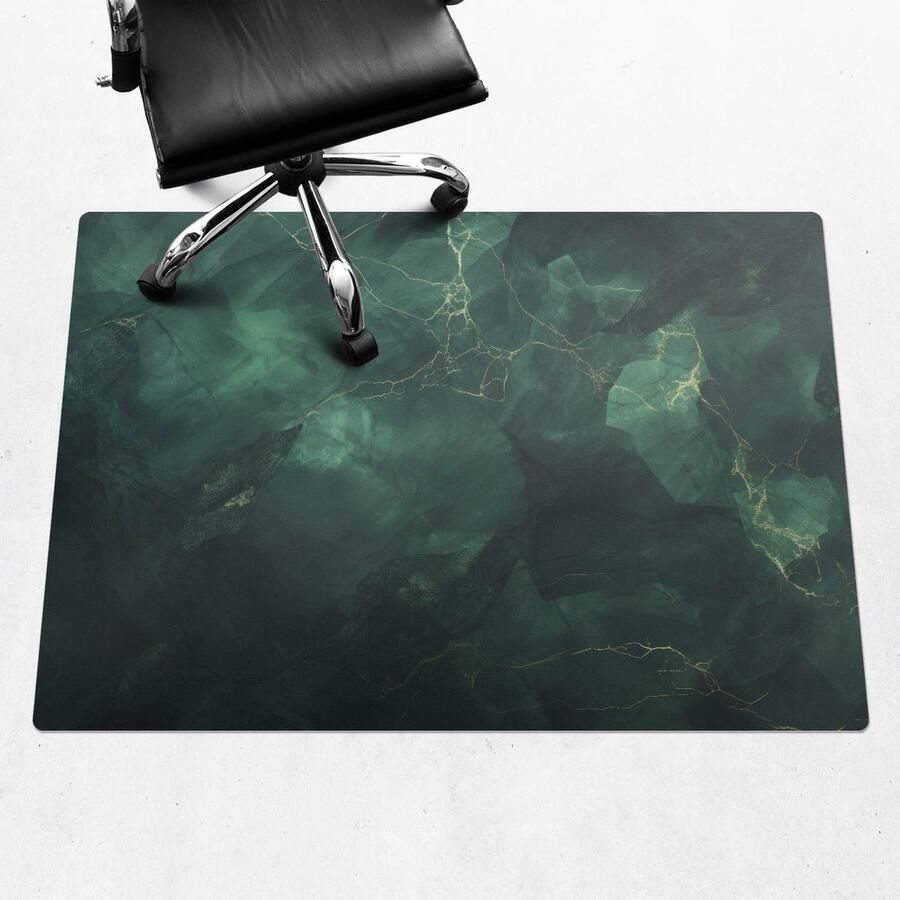 WALLFLUENT Vloerbeschermer Marmeren Abstractie 140x100 cm Groente Vloerbeschermer Bureaustoelmat Rechthoekig Vloerbeschermer Groot-Stoel Mat-Kantoordecoraties Organisch marmerpatroon