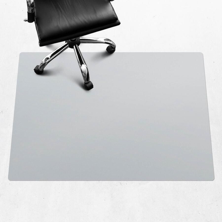 WALLFLUENT Vloerbeschermer Mistig staal 140x100 cm Grijs Bureaustoel Vloerbeschermer Rechthoekig Motif Vloerbeschermer-Stoel Mat-Werkplekdecoraties Pastel- en aardse kleuren