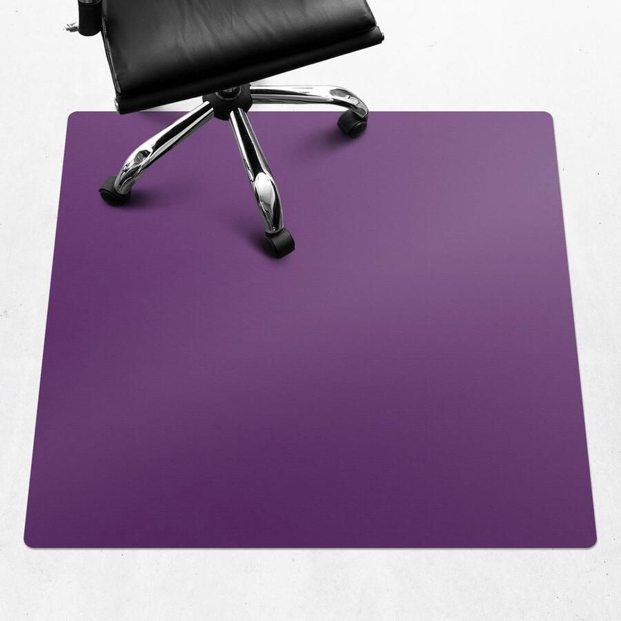 WALLFLUENT Vloerbeschermer Pruimeninkt 100x100 cm Paars Bureaustoel Vloerbeschermer Vierkant Vloerbeschermer Harde Vloer-Computer Stoel Mat-Kantoordecoraties Levendige en warme kleuren