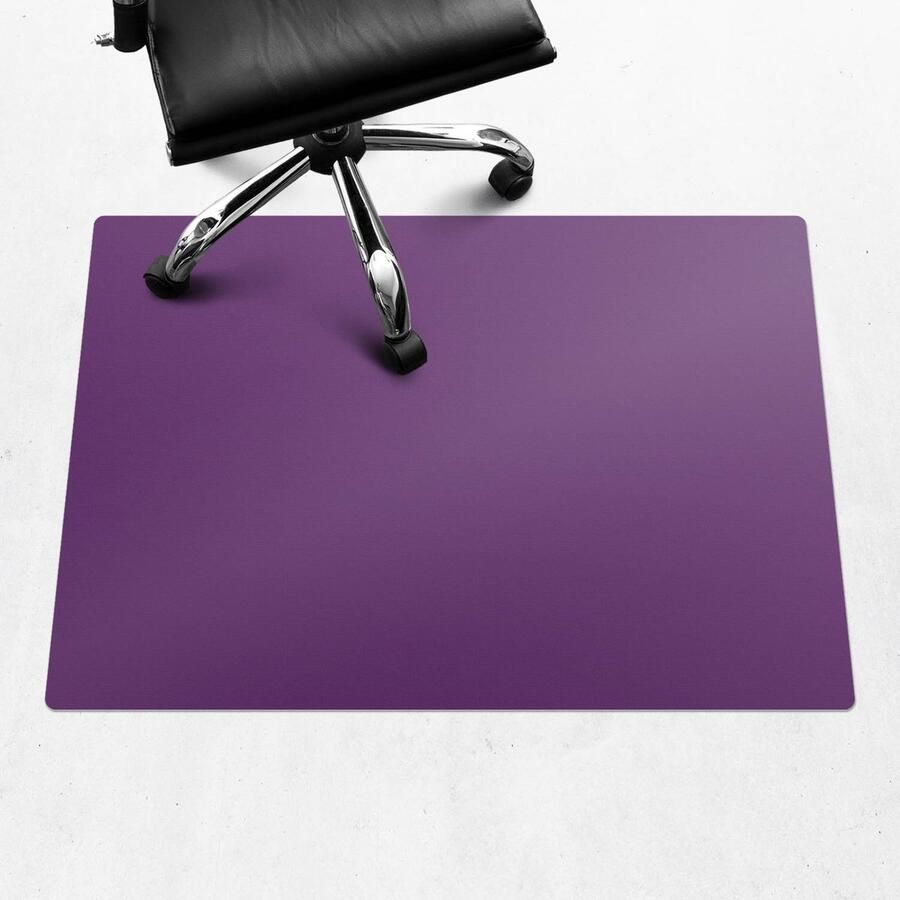WALLFLUENT Vloerbeschermer Pruimeninkt 100x70 cm Paars Bureaustoel Vloerbeschermer Rechthoekig PVC Vloerbeschermer-Computer Stoel Mat-Werkplekdecoraties Levendige en warme kleuren