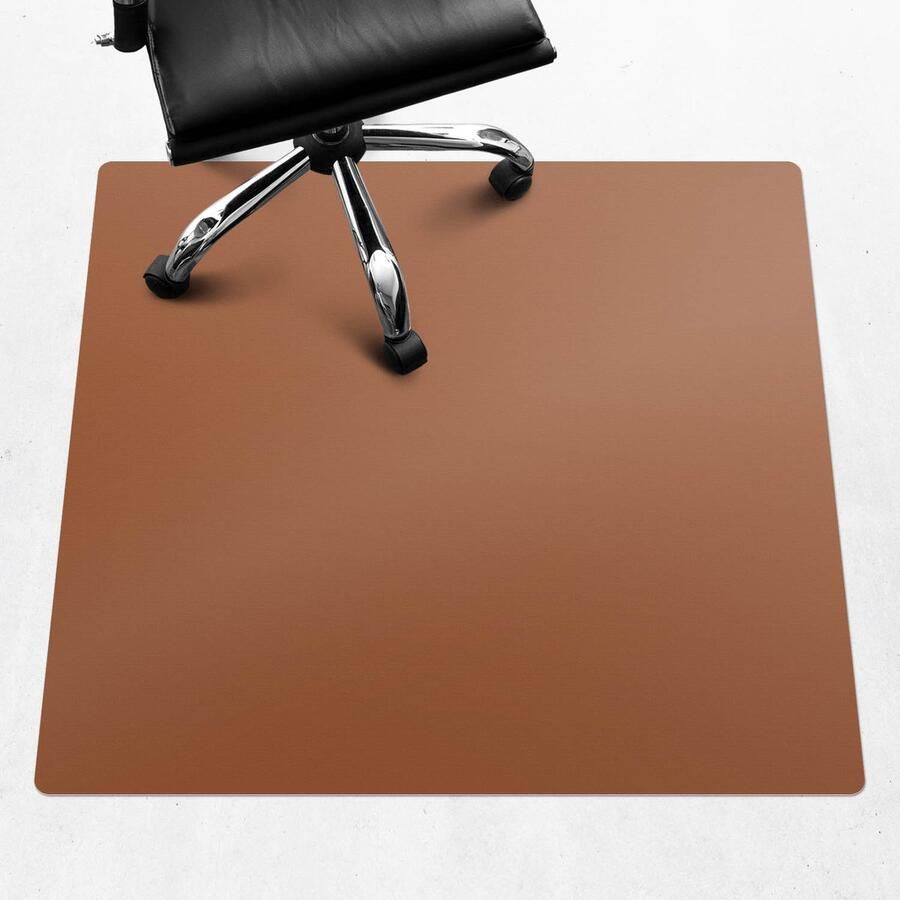 WALLFLUENT Vloerbeschermer Retro Baksteen 100x100 cm Bruin Bureaustoel Vloerbeschermer Vierkant Vloerbeschermer Harde Vloer-Computer Stoel Mat-Kantoordecoraties Levendige en warme kleuren