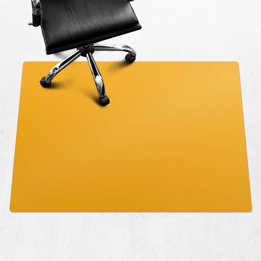 WALLFLUENT Vloerbeschermer Sinaasappelschil 140x100 cm Licht Oranje Bureau Stoel Mat Rechthoekig PVC Vloerbeschermer-Computer Stoel Mat-Kantoordecoraties Levendige en warme kleuren