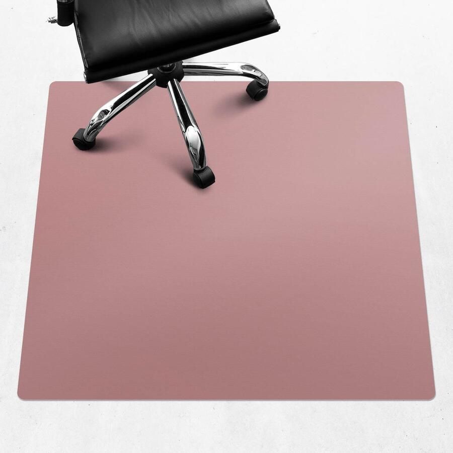 WALLFLUENT Vloerbeschermer Stoffig roze 100x100 cm Roze Bureaustoel Vloerbeschermer Vierkant Vloerbeschermer Harde Vloer-Computer Stoel Mat-Werkplekdecoraties Levendige en warme kleuren
