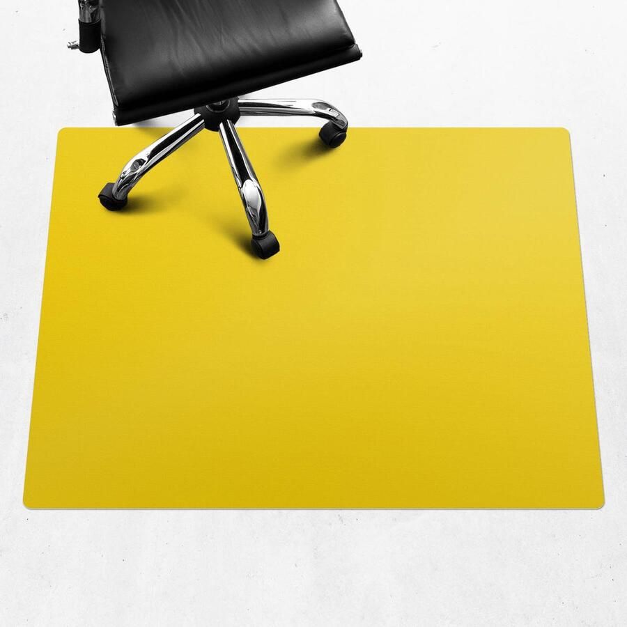 WALLFLUENT Vloerbeschermer Zonnige citroen 120x90 cm Geel Bureau Stoel Mat Rechthoekig Vloerbeschermer Vinyl-Computer Stoel Mat-Kantoordecoraties Levendige en warme kleuren