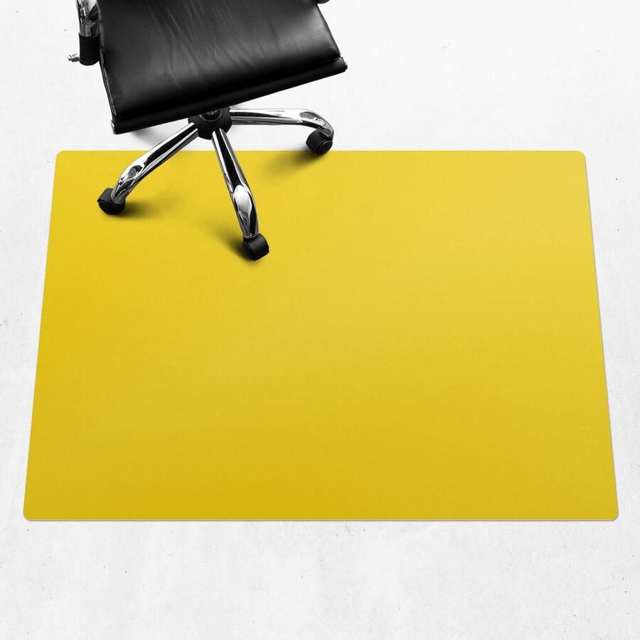 WALLFLUENT Vloerbeschermer Zonnige citroen 140x100 cm Geel Bureau Stoel Mat Rechthoekig Mótif Vloerbeschermer-Computer Stoel Mat-Werkplekdecoraties Levendige en warme kleuren