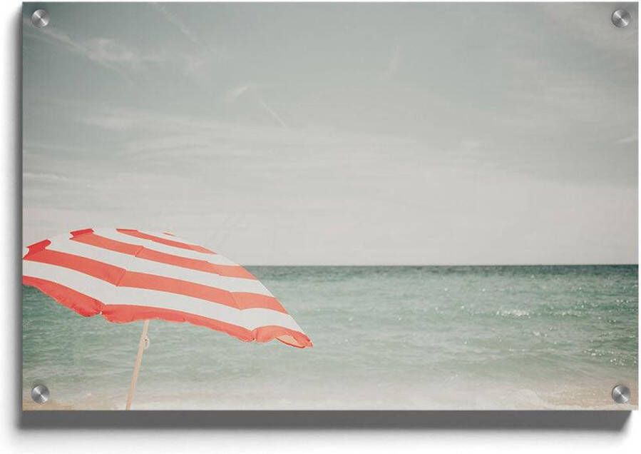 Walljar Parasol Op Strand Muurdecoratie Acrylglas schilderij 150 x 225 cm