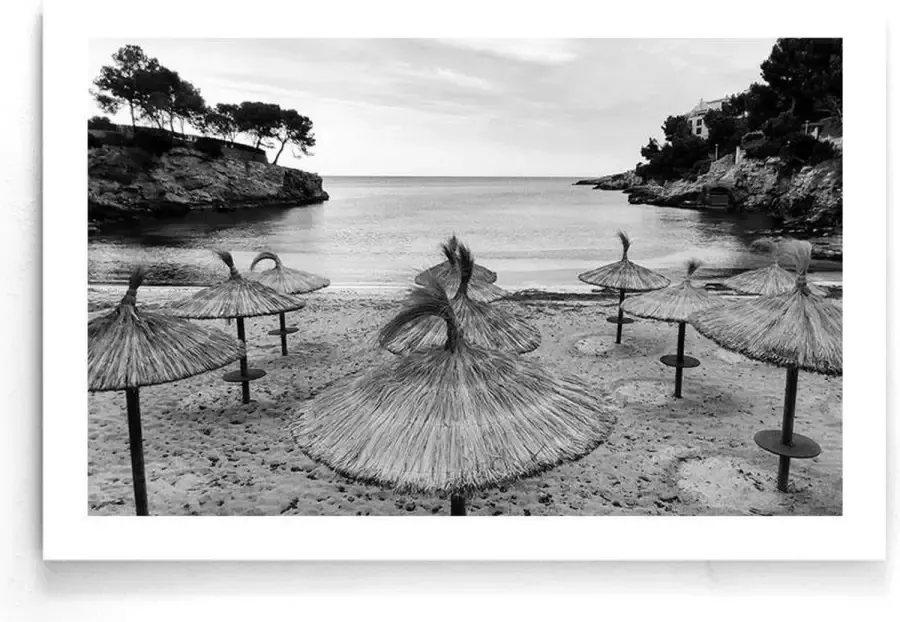 Walljar Parasols Zwart wit poster