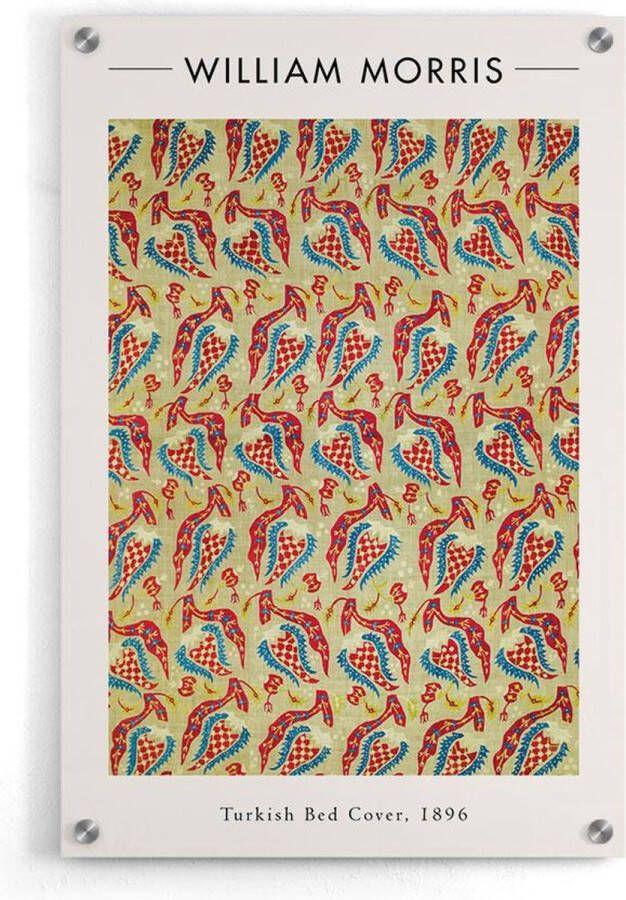 Walljar William Morris Turkish Bed Cover Muurdecoratie Acrylglas schilderij 150 x 225 cm - Foto 1