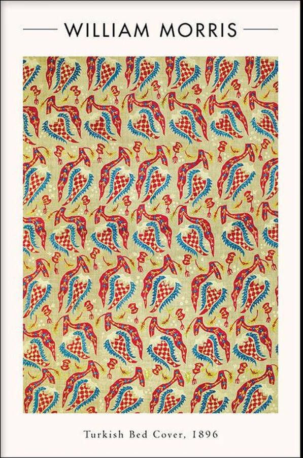 Walljar William Morris Turkish Bed Cover Muurdecoratie Poster met lijst