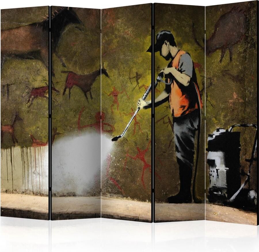 Wallmagic.eu Vouwscherm Banksy Cave Painting II [Room Dividers]