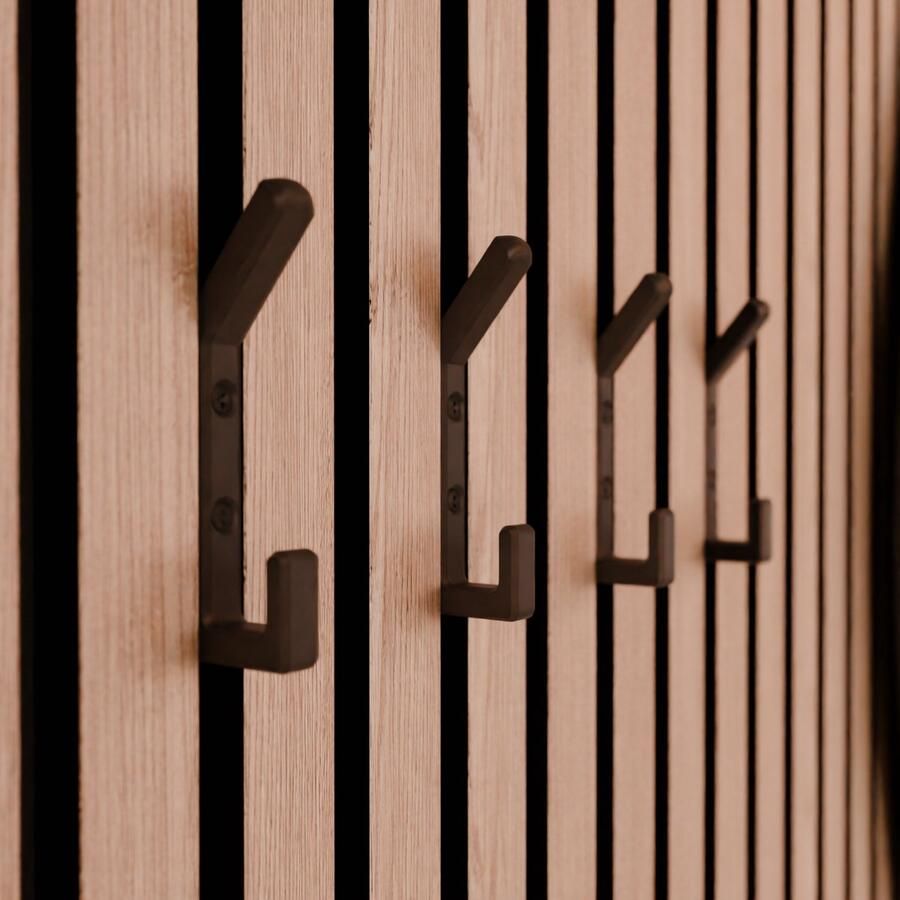WallTune Dubbele Kapstokhaak voor Akoestische Panelen & Lattenwanden – Geschikt voor Panelen van o.a. WoodUpp Gamma Karwei Praxis Hornbach – Incl. Plug Schroef & Boormal – 1 5 cm Latruimte – Kunststof-Carbon