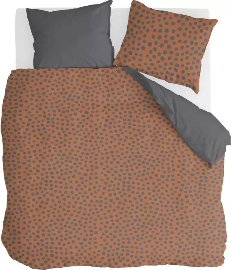 Walra Dekbedovertrek Spots & Dots 200x220 100% Katoen Cognac