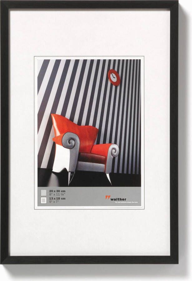 Walther Chair Aluminium Fotolijst Fotomaat 21x29 7 cm (A4) Zwart - Foto 2