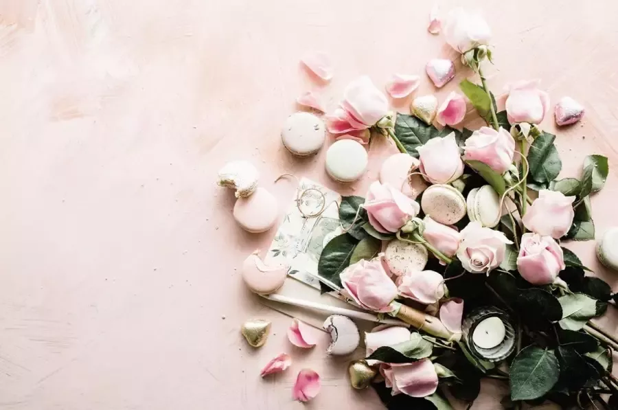 WANDKRAFT Schilderij rozen Collectie Botanical stories Dibond wit 148x98cm