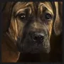 WANDKRAFT Schilderij Bordeaux hond Collectie faces Forex met zwarte lijst 98x148cm - Thumbnail 1