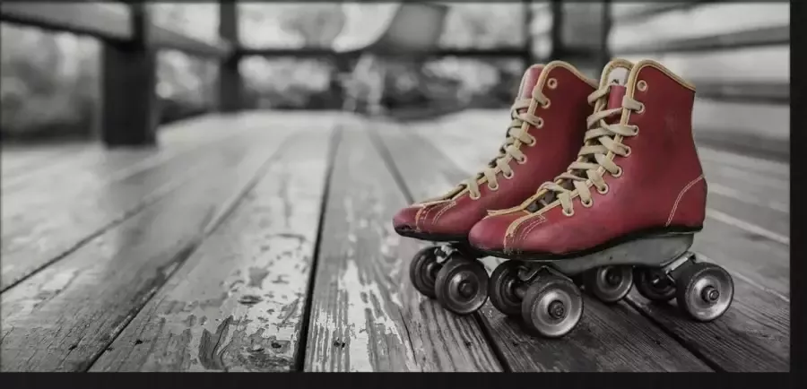 WANDKRAFT Schilderij rolschaatsen Collectie Moves Forex met zwarte lijst 118x70cm - Foto 3