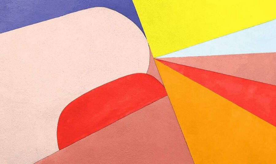WANDKRAFT Schilderij abstract kleurrijke vormen Collectie Funky Dibond wit 118x70cm