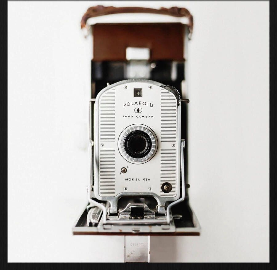 WANDKRAFT Schilderij camera Collectie heritage Forex met zwarte lijst 74x74cm