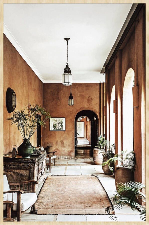 WANDKRAFT Schilderij interieur aardetinten Collectie Travel stories Forex met blanke lijst 70x118cm - Foto 3