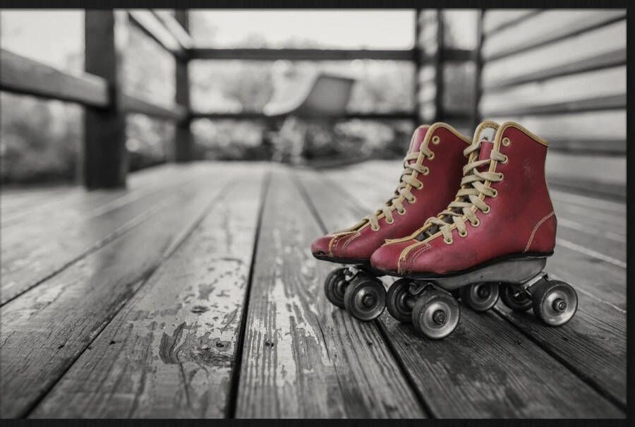 WANDKRAFT Schilderij rolschaatsen Collectie Moves Forex met zwarte lijst 118x70cm