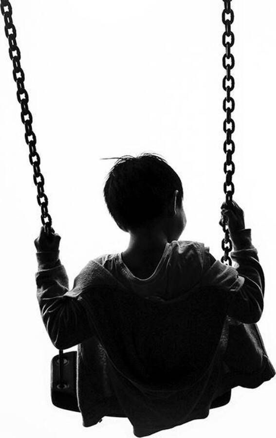 WANDKRAFT Schilderij schommelen Collectie Moves Dibond wit 98x148cm