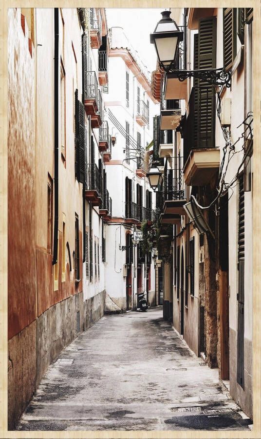 WANDKRAFT Schilderij steegje Collectie Travel stories Forex met blanke lijst 98x148cm - Foto 2