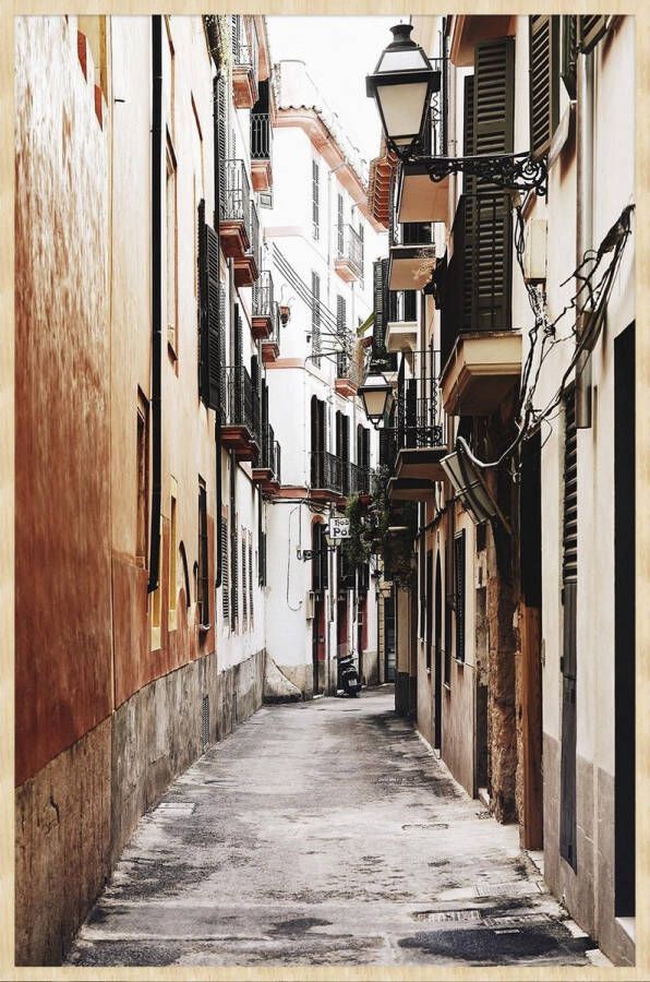 WANDKRAFT Schilderij steegje Collectie Travel stories Forex met blanke lijst 98x148cm - Foto 3