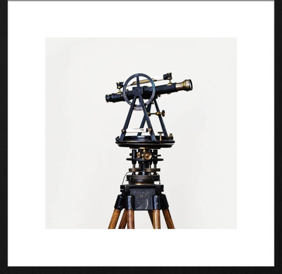 WANDKRAFT Schilderij telescoop Collectie heritage Forex met zwarte lijst 74x74cm