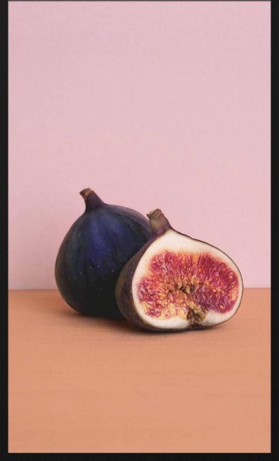 WANDKRAFT Schilderij vijg Collectie Botanical stories Forex met zwarte lijst 70x118cm