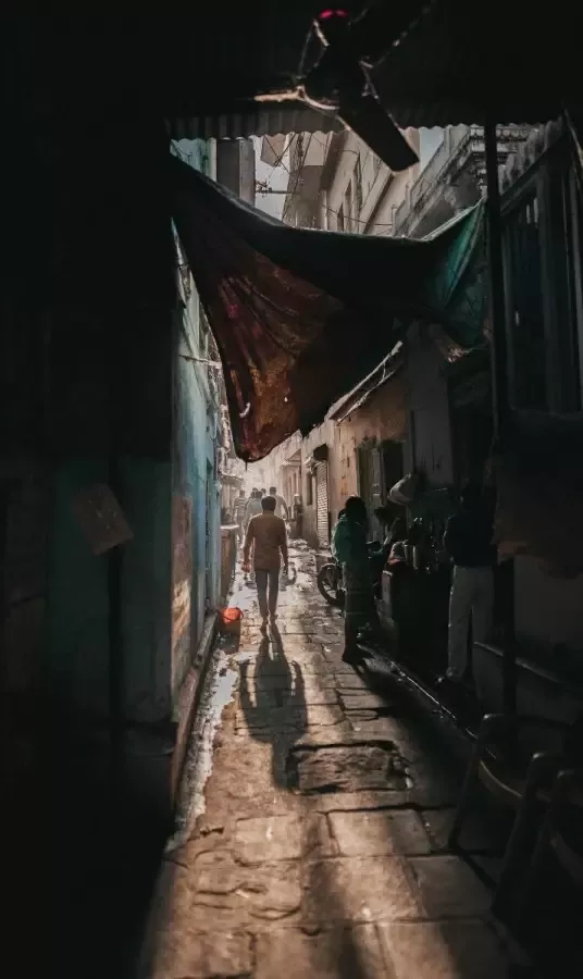 WANDKRAFT Schilderij wijk Collectie Travel stories RVS 48x98cm