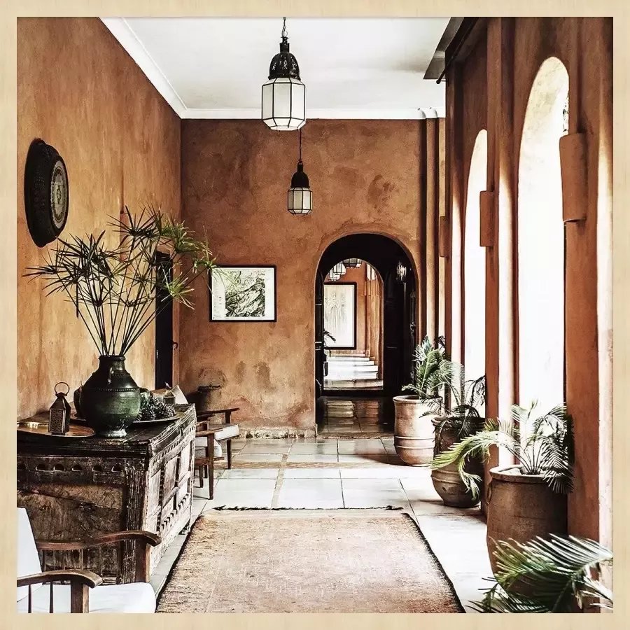 WANDKRAFT Schilderij interieur aardetinten Collectie Travel stories Forex met blanke lijst 70x118cm - Foto 5