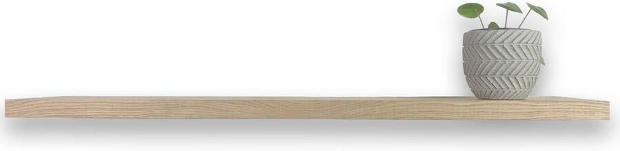 Wandplanken.nl Zwevende boekenplank 60 x 19 cm recht rustiek 25 mm eiken plank Wandplank zwevend Wandplank hout Boomstam plank Muurplank zwevend