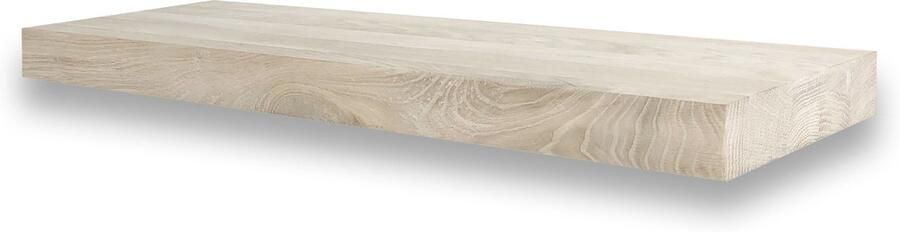 Wandplankwinkel.nl Wandplank zwevend eiken recht 60 x 20 cm Eikenhouten wandplank Zwevende wandplank Fotoplank Boomstam plank Muurplank zwevend