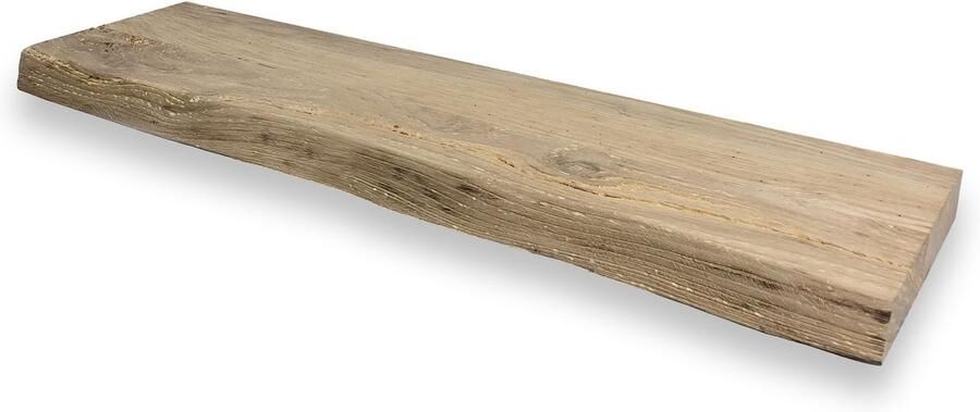 Wandplanken.nl Wandplank zwevend oud eiken boomstam 100 x 20 cm Eikenhouten wandplank Zwevende wandplank Fotoplank Boomstam plank Muurplank zwevend