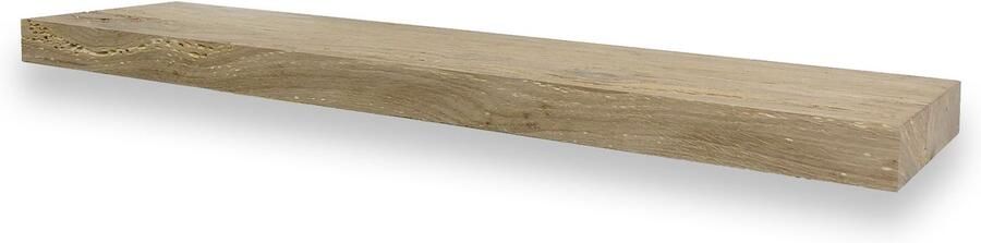 Wandplanken.nl Wandplank zwevend oud eiken recht 120 x 20 cm Eikenhouten wandplank Zwevende wandplank Fotoplank Boomstam plank Muurplank zwevend - Foto 2