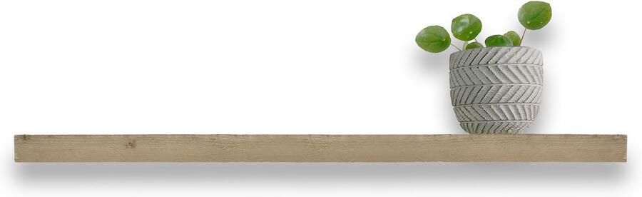 Wandplanken.nl Zwevende wandplank 120 x 20 cm van gebruikt steigerhout Wandplank hout Wandplank zwevend Boomstam plank Muurplank zwevend