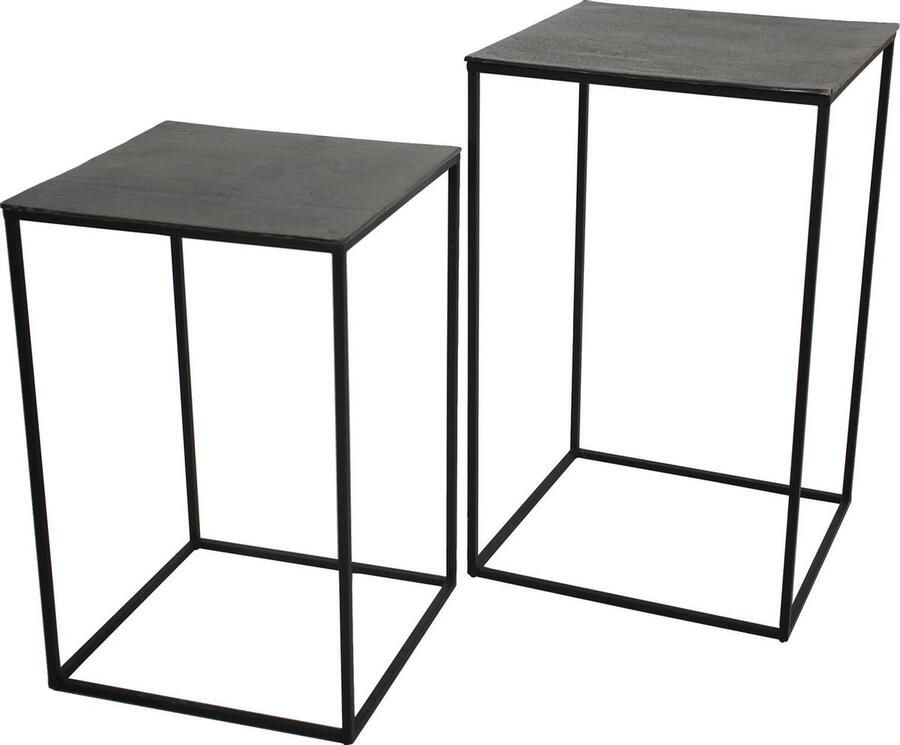 Wants&Needs Bijzettafel Aluminium Zwart 45 X 45 X 70 S 2