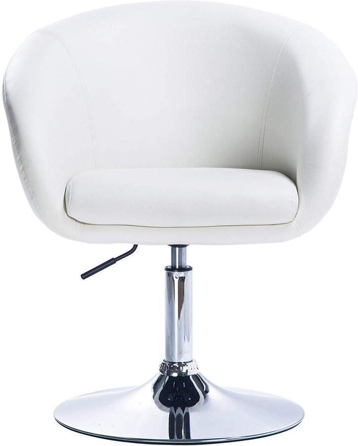 Warraich -Barkruk: In Hoogte Verstelbare Ontbijtkruk met Zwart-Wit Kunstleren Bekleding