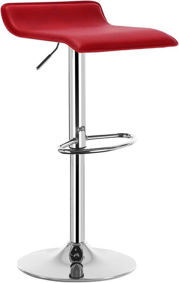 Warraich -Bordeaux Rode Barkruk: Onderhoudsvriendelijk Kunstleer met Verchroomd Stalen Onderstel en Antisliprubber