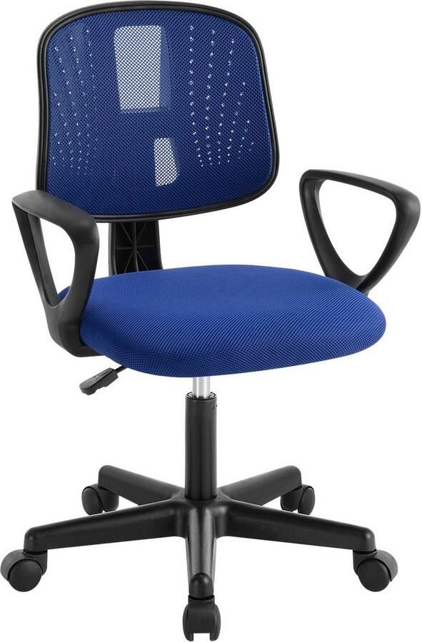 Warraich -Kinderbureaustoel bureaustoel kinderdraaistoel gemaakt van mesh-stof blauw