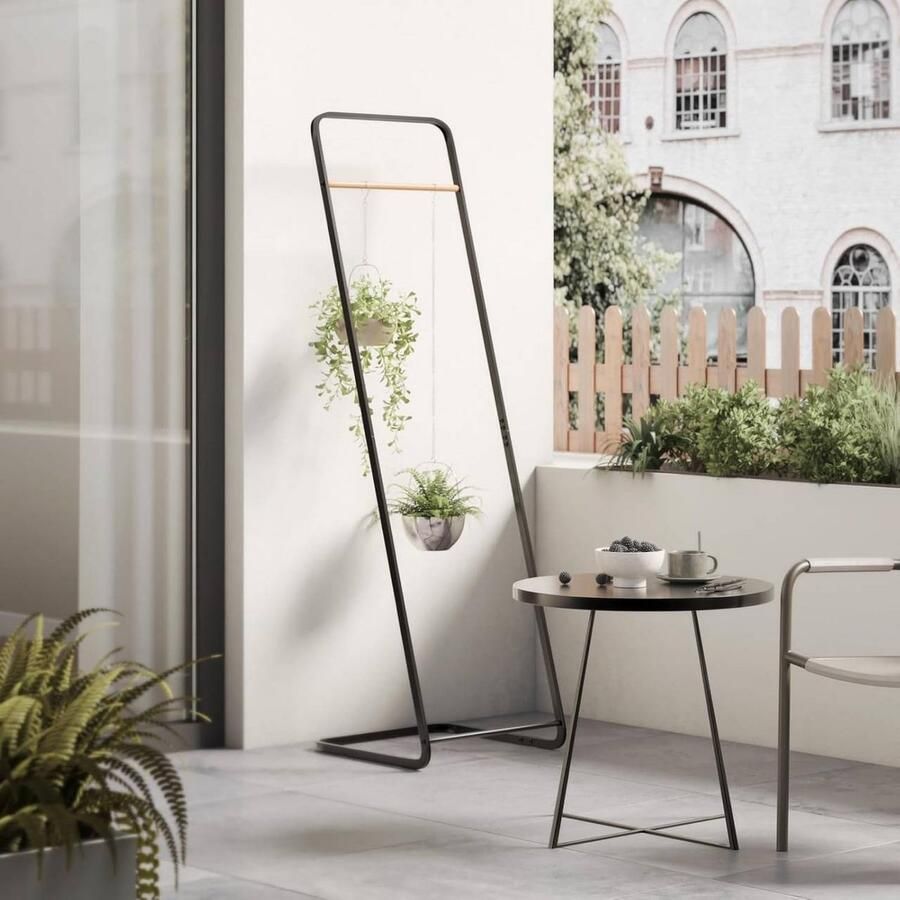 Warraich -L-vormige Kapstok – Stevige Metalen Constructie Zwart 40x140x40 cm