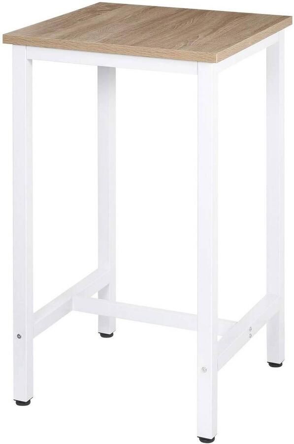 Warraich -Licht Eiken Bartafel Bistrotafel: Hoge Eettafel met Stijlvol en Robuust Metalen Frame