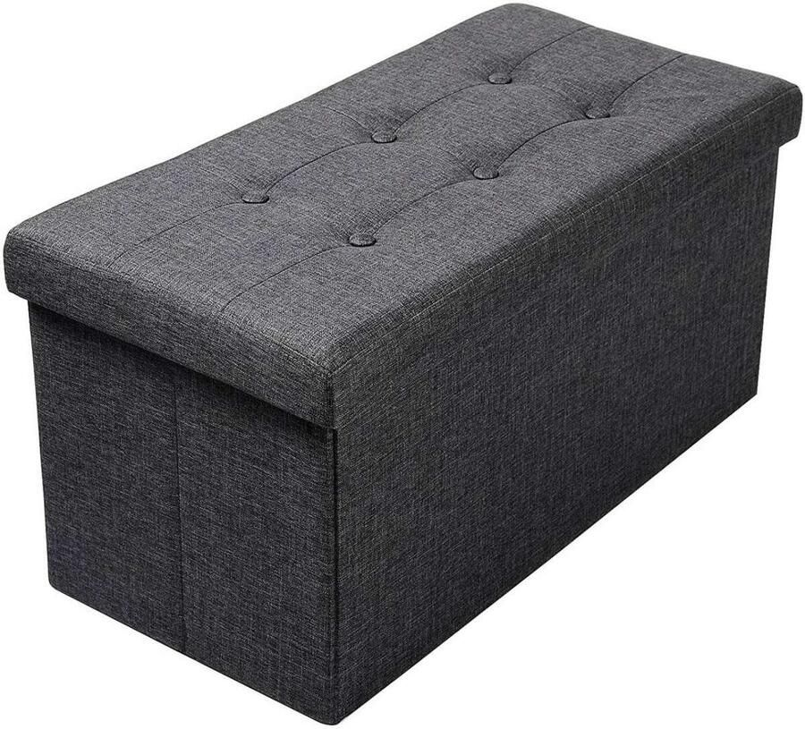 Warraich -Moderne Opbergbank SH32 Linnen Donkergrijs Compact en Veelzijdig