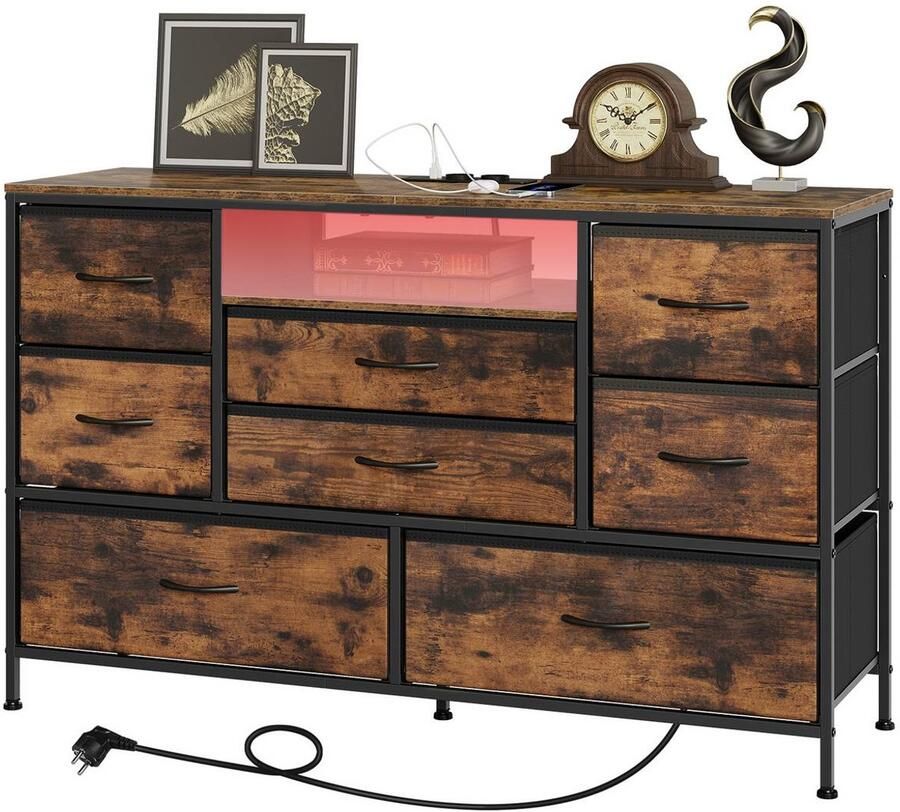 Warraich -ontwikkelaar van moderne ladekasten met acht lades geïntegreerde LED-verlichting en oplaadmogelijkheden